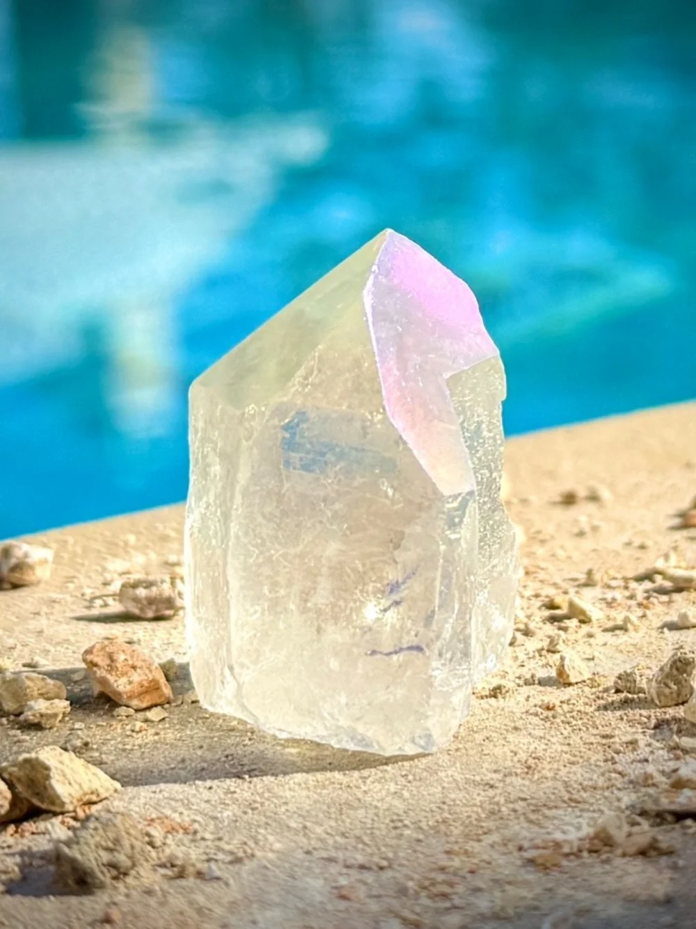 Brazilian Angel Aura Varied Geometric Tower/Shimmer Crystal Point